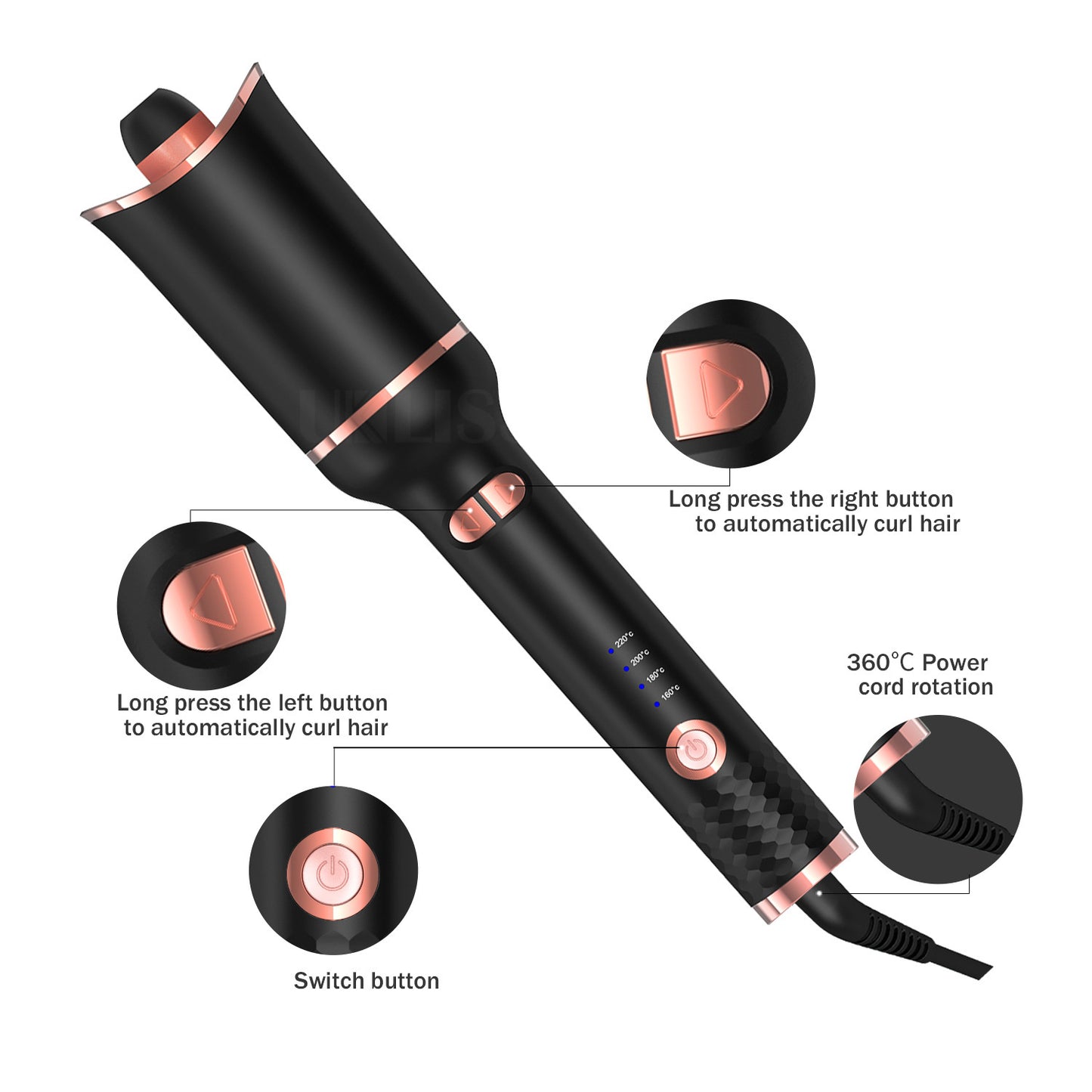 Avellerra Automatic Rotating Hair Curler